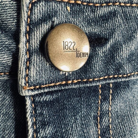 1822 Denim Skinny Ankle Jeans 8 (29x26.5) Blue Distressed Stretch Womens - Picture 8 of 11